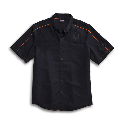 Harley-Davidson Black Vented Performance Mens Skull Shirt - Black