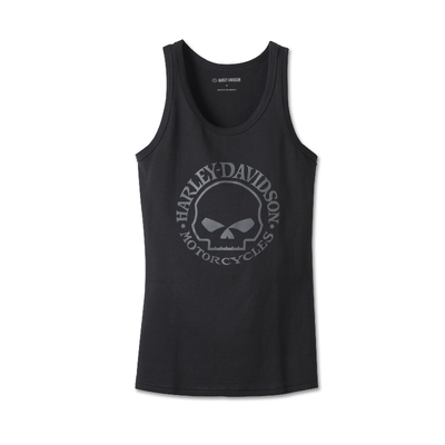 Womens Ultra Classic Skull Tank - Black Beauty