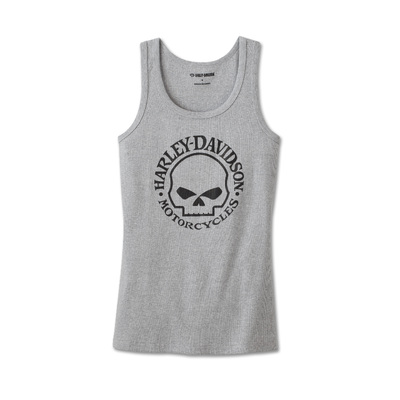 Womens Ultra Classic Skull Tank - Light Grey Heather