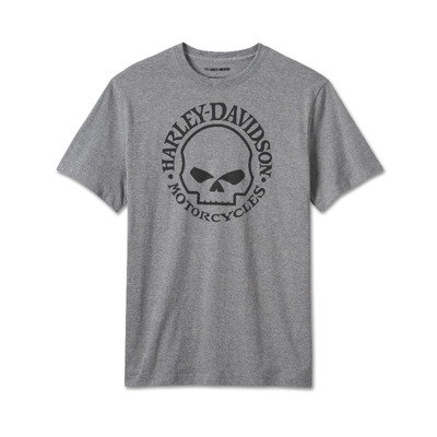 Harley-Davidson Willie G Skull Mens Tee - Medium Heather Grey