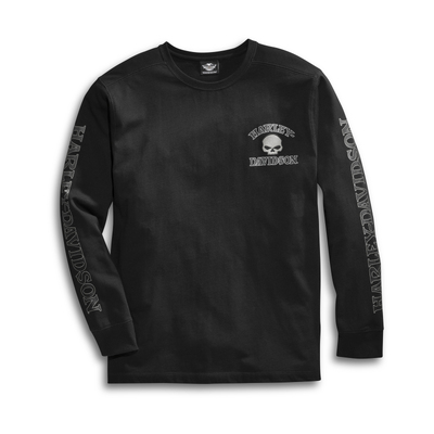 Harley-Davidson Mens Skull Long Sleeve Tee - Black
