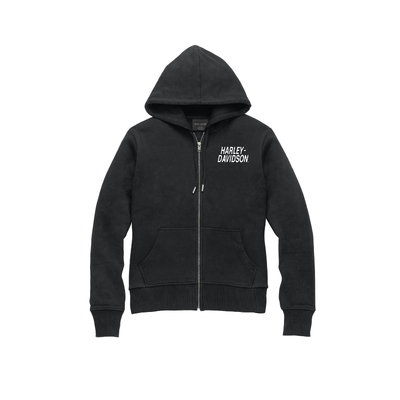 Womens Special #1 Race Zip Front Hoodie - Black Beauty