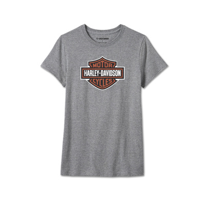 Harley-Davidson Women&#39;s Bar &amp; Shield Short Sleeve Tee - Medium Grey Heather