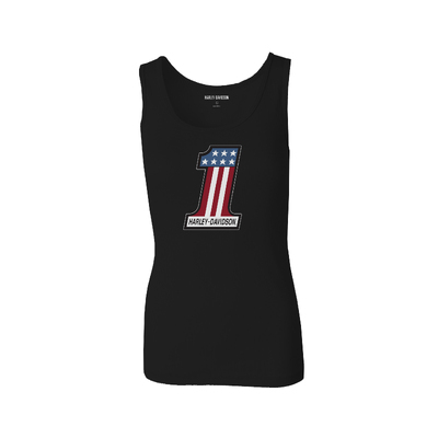 Womens Ultra Classic #1 Race Ribbed Tank - Black Beauty