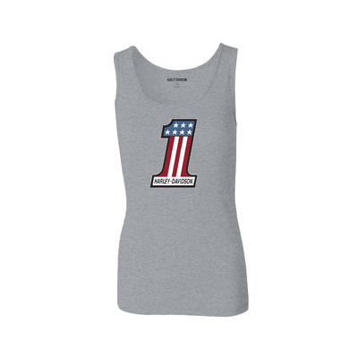 Womens Ultra Classic #1 Race Ribbed Tank - Light Grey Heather