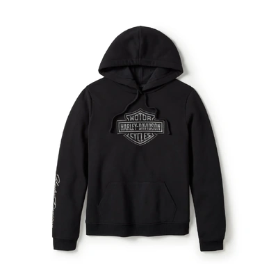Harley-Davidson Womens Essential Bling Pullover Fleece Hoodie - Harley Black