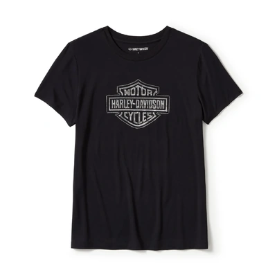 Harley-Davidson Womens Essential Bling Crew Neck Tee - Harley Black