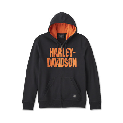 Harley-Davidson Men&#39;s Bar Font Zip-Up Hoodie
