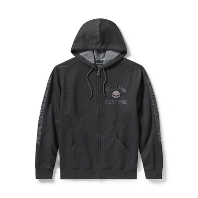 Harley-Davidson Willie G Skull Zip Front Hoodie - Asphalt