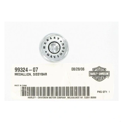 Harley-Davidson Round Backrest Medallion - Chrome - 1.2''