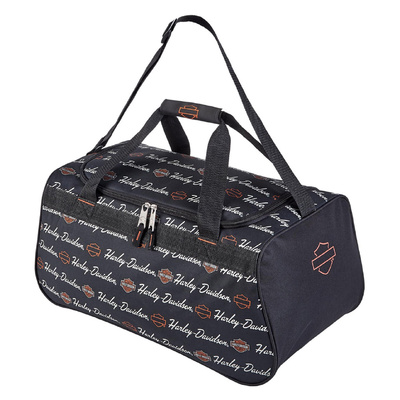 Harley-Davidson Signature Script Sports Duffel Bag With Adjustable Strap - Black