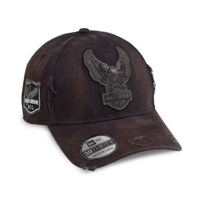 Harley-Davidson Upright Eagle Patch 39THIRTY Mens Cap - Black