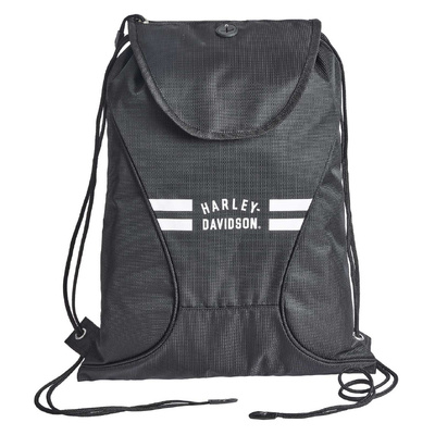 Harley-Davidson Sling Backpack Sport Cloth Drawstring Bag - Off-White/Black