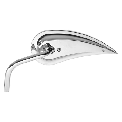 Rad III Teardrop Mirror with Steel Stem - Chrome. Fits Right