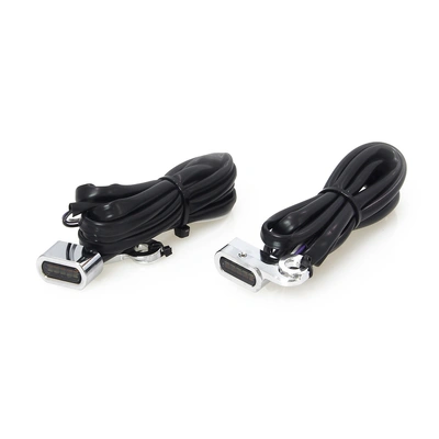 Under Perch Turn Signals with Daytime Running Lights - Chrome. Fits Softail 2015-2024 &amp; Touring 2009-2023 Models with Cable Clutch