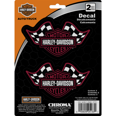 Bar &amp; Shield Racing Flags Decal - 2 Pack