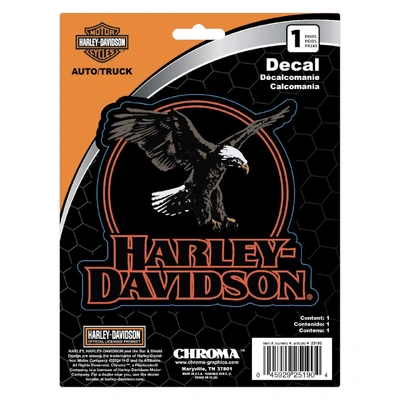 Harley-Davidson Circle Eagle H-D Text Graphic Vinyl Decal - Black - 6 x 8 in