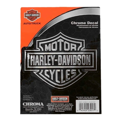 Harley-Davidson Embossed Bar &amp; Shield Logo Chrome Decal