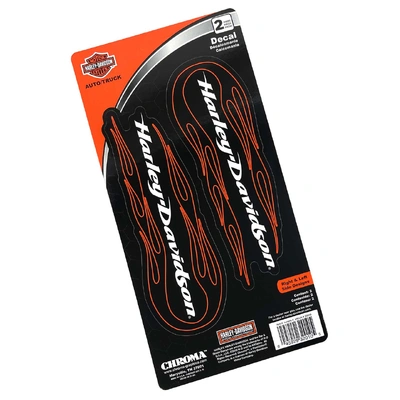 Harley-Davidson 2-Piece Tribal Flames Decals - Black - 6 x 12 in