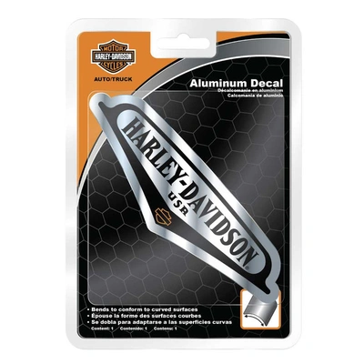 Harley-Davidson Debossed V-Tank Aluminum Decalÿ - Silver/Black
