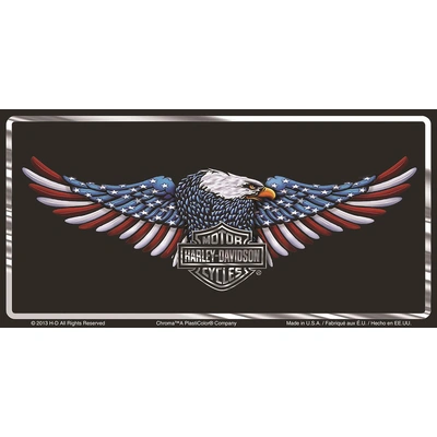 Harley-Davidson Patriotic Eagle Stamped Metal Front License Plate