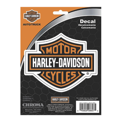 HD B&amp;S 6X8 ORG/WHT DECAL