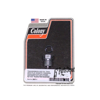 Oversized Primary & Transmission Drain Plug - Chrome. Fits Big Twin 2000up