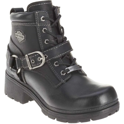 Harley-Davidson Womens Tegan 4-Inch Lace-Up Boots - Black