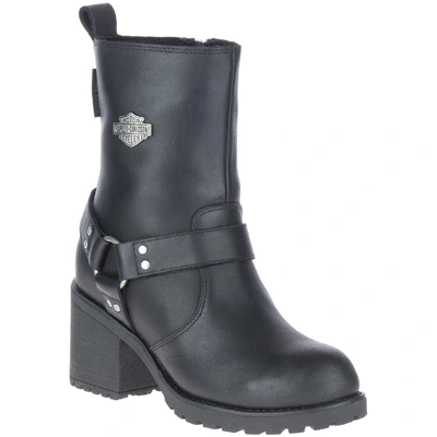 Harley-Davidson Womens Howell 6.75&quot; Black Waterproof Motorcycle Boots - Black