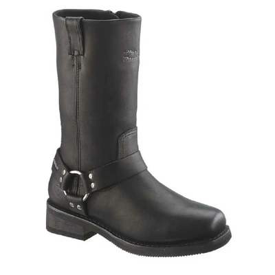 Harley-Davidson Hustin 11-Inch Waterproof Mens Harness Motorcycle Boots - Black