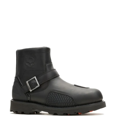 Harley-Davidson Mens Shrader Skull Ride WP Leather Motorcycle Boots - Black