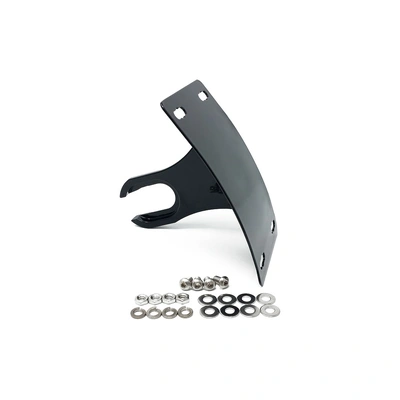 Curved Vertical Side Mount Number Plate Frame - Gloss Black. Fits Softail 2018up