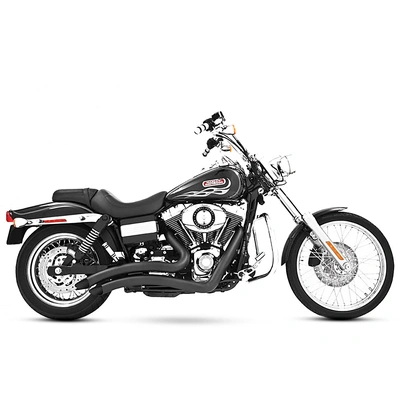 Sharp Curve Radius Exhaust - Black. Fits Dyna 1991-2005
