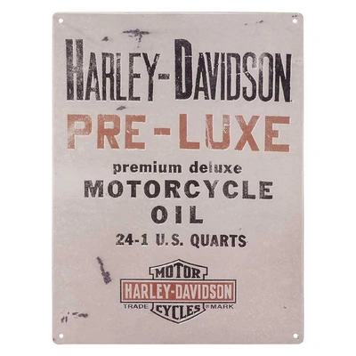 Harley-Davidson Embossed Pre-Luxe Bar &amp; Shield Logo Tin Sign - 12 x 15.75 inches