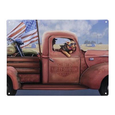 Harley-Davidson Embossed Joyride Dog Tin Sign - 15.75 x 12 inches