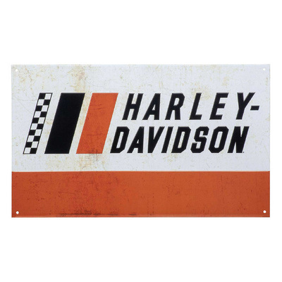 Harley-Davidson Embossed Racing Stripes Graphic Tin Sign - 19.6 x 11.8 inches