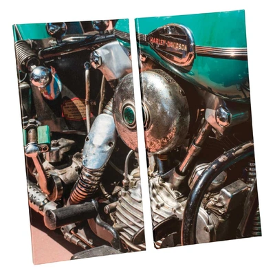 Harley-Davidson Vintage Knucklehead Two Panel Cotton Canvas Print