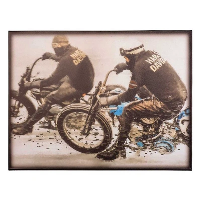 Harley-Davidson Canvas Print Timeless Motorcycle Racing With Sepia Tone Colors
