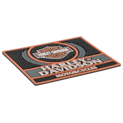 Harley-Davidson Custom Motorcycles Rubber Bar Mat - 14 x 12 inches
