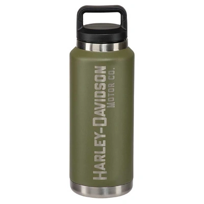 Harley-Davidson Motor Co. Double-Wall Water Bottle - Stainless Steel/Green