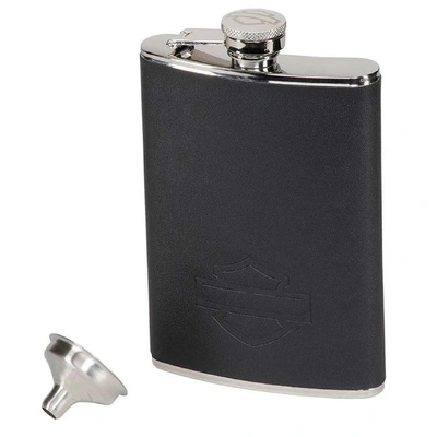 Harley-Davidson Bar &amp; Shield Leatherette Cover Metal Flask - 8 oz. - Black