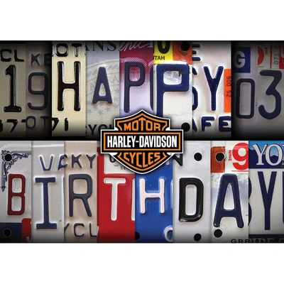 Harley-Davidson License Plate Birthday Card