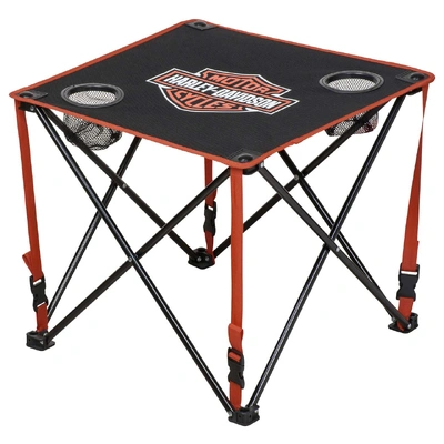 Harley-Davidson Bar &amp; Shield Folding Table - Black/Orange
