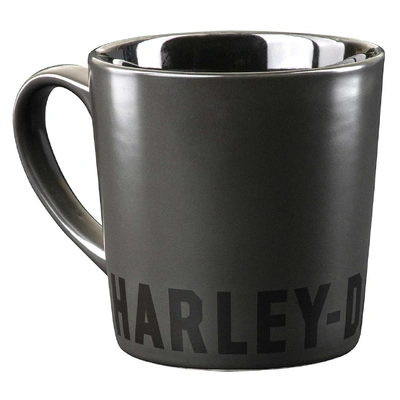 Harley-Davidson Bold H-D Text Ceramic Coffee Mug - Matte Black - 16 oz