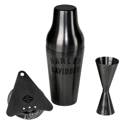 Harley-Davidson 16 oz. Matte Black Cocktail Shaker Set - Stainless Steel