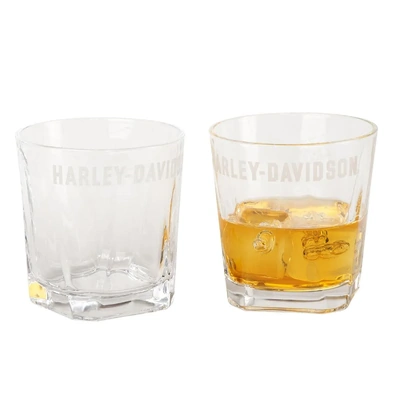 Harley-Davidson Etched Rocks Glass Set