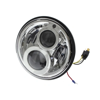 7in. LED HeadLight Insert with Parker - Chrome. Fits Most H-D, Indian Chief Classic &amp; Dark Horse Models with 7in. Headlight