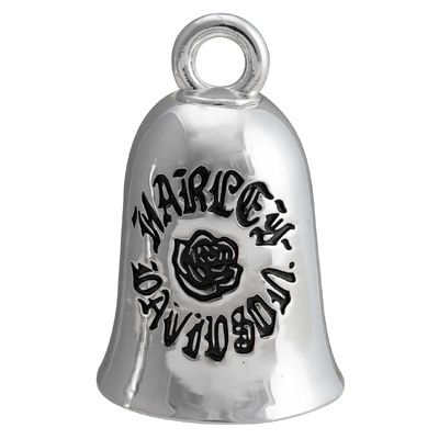 Harley-Davidson Engraved Black Rose H-D Script Ride Bell - Silver Finish