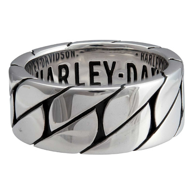Harley-Davidson Flat Chain Thick Ring - Polished Stainless Steel - 12