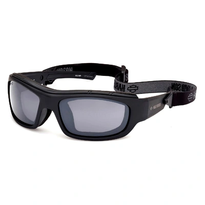 Harley-Davidson Mens Soldier Sunglasses - Black/Grey Silver Mirror Lens